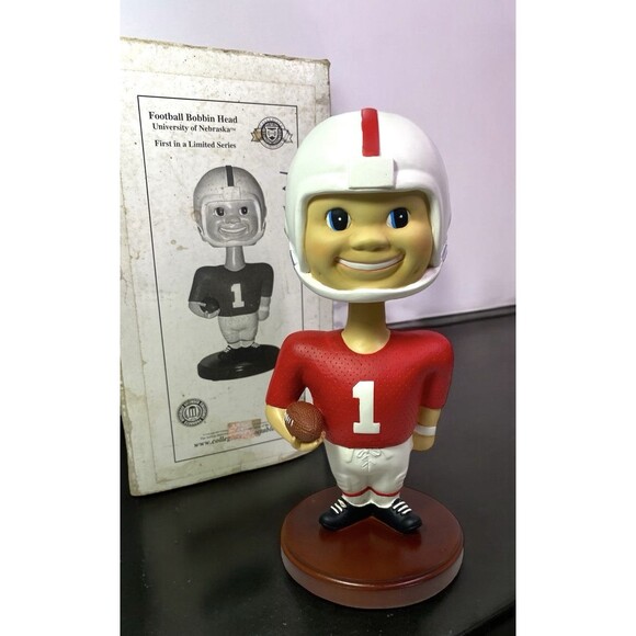 VTG Nebraska NU Football Bobbin Head - First In A Limited Series 2001 With Box - Picture 1 of 16